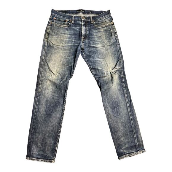 Lucky Brand Men’s Jeans 121 Slim 33 x 30 Holey Distressed Grunge Pants - Picture 1 of 9